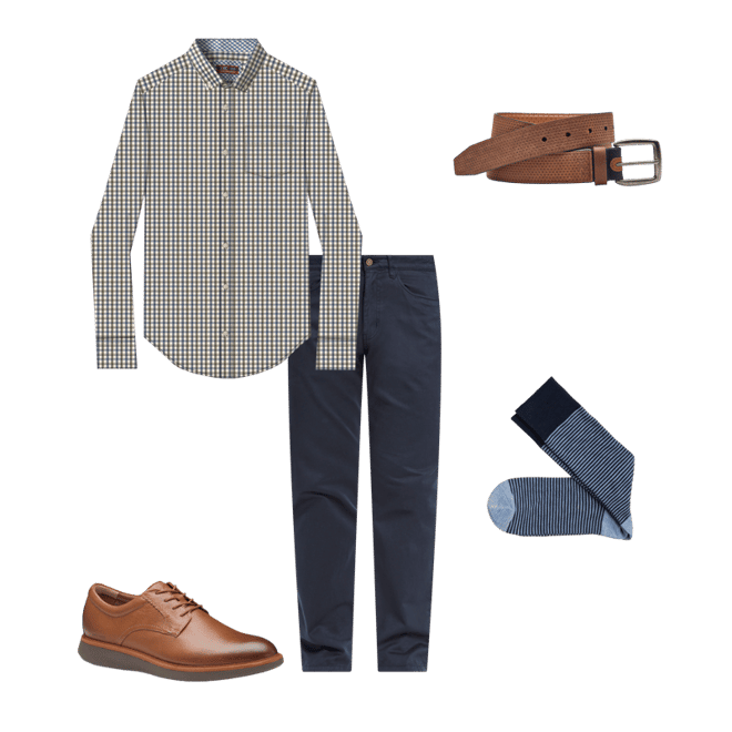 Men's Five-Pocket Pants in Navy | Johnston & Murphy