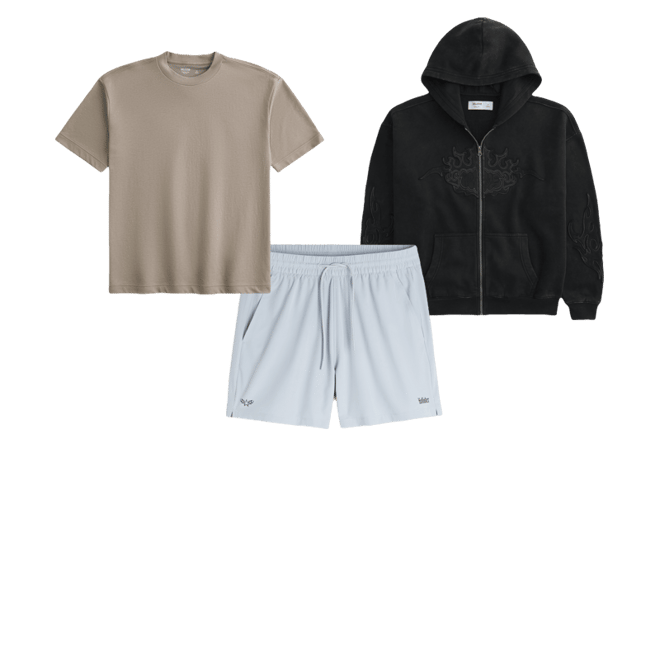 Boxy Zip-Up Flame Graphic Hoodie
