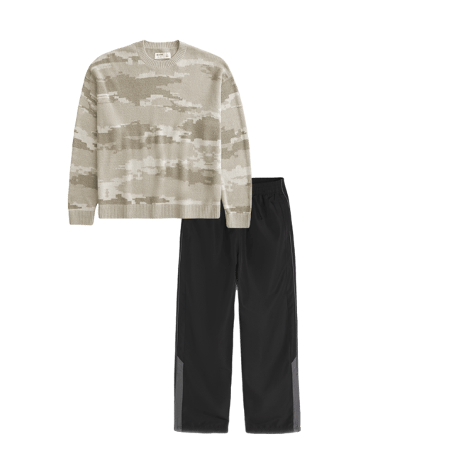 Boxy Camo Crew Sweater