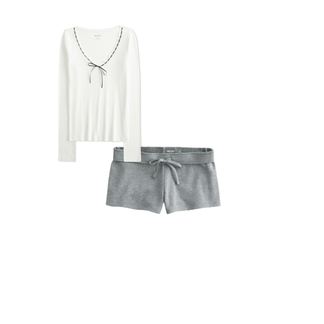 Long-Sleeve Lace Trim Top