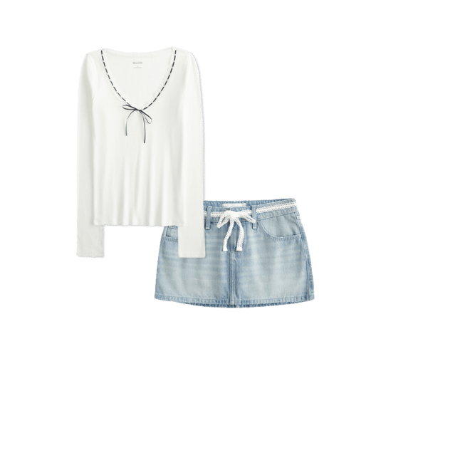 Long-Sleeve Lace Trim Top