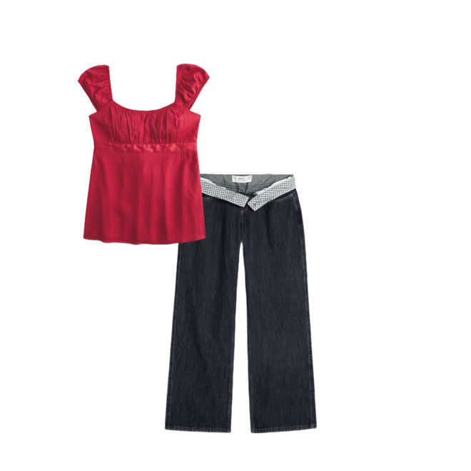 Easy Satin Tie Babydoll Top