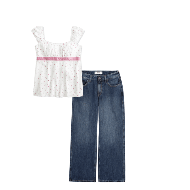 Curvy Mid-Rise Dark Wash Baggy Jeans