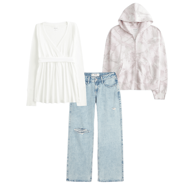 Oversized Pink Camo Zip-Up Hoodie