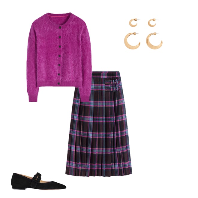 JANIE & JACK Fully Lined woven with purple thread Skirt- Size