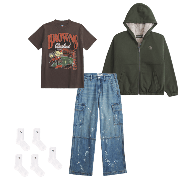 boxy faux fur-lined full-zip hoodie