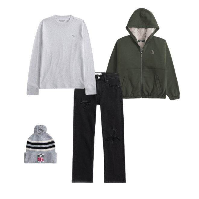 boxy faux fur-lined full-zip hoodie