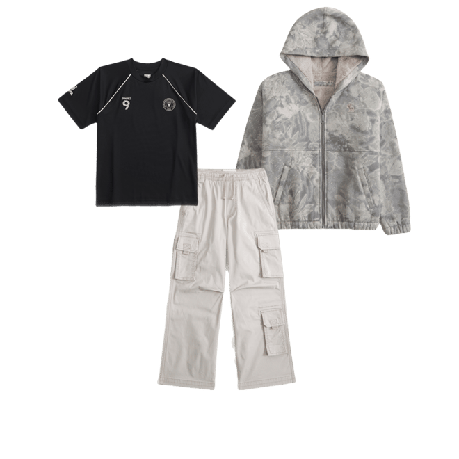 boxy faux fur-lined full-zip hoodie