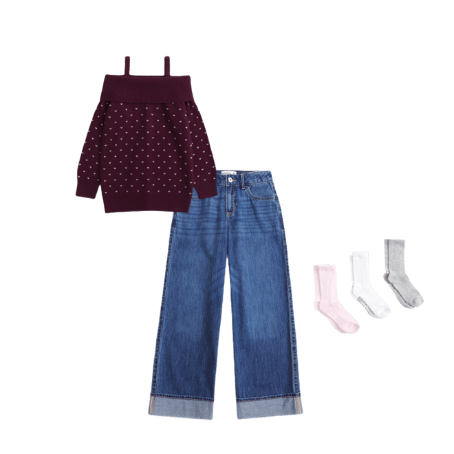 slouchy off-the-shoulder sweater