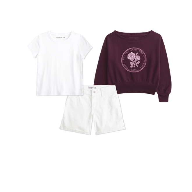 off-the-shoulder graphic crew sweatshirt