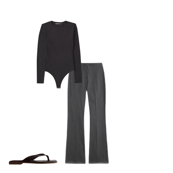 Long-Sleeve Cotton-Blend Seamless Fabric Crew Bodysuit