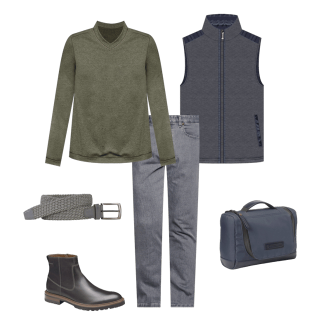Men's Barrett Zip Boot in Charcoal Full Grain | Johnston