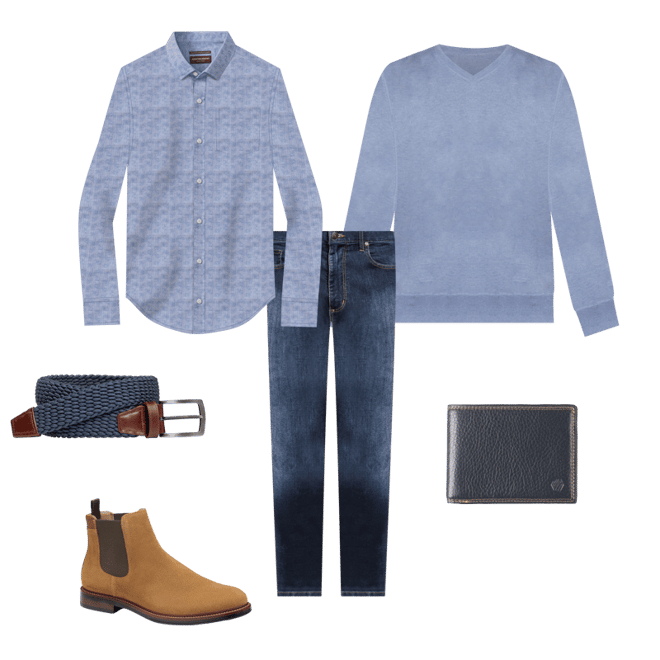 Men's Stretch Knit Belt in Navy | Johnston & Murphy