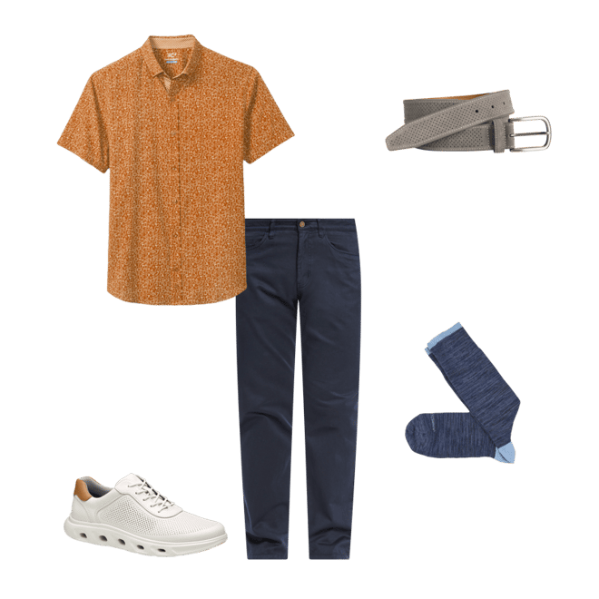 Men's Game Day XC4® Short-Sleeve Multi-Sport Print Shirt in Rust