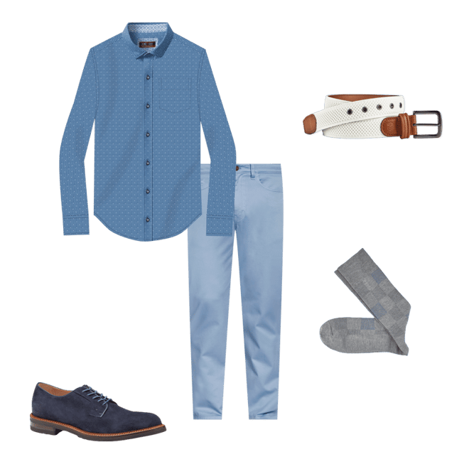 Men's Five-Pocket Pants in Blue | Johnston & Murphy