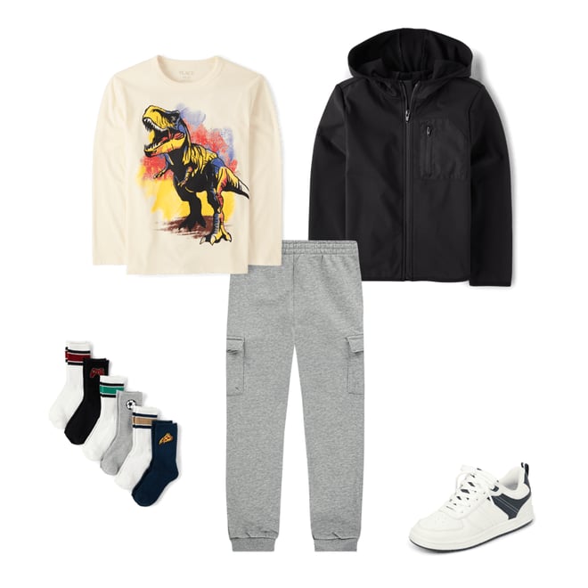 Boys Active Long Sleeve Cozy Tech Zip Up Hoodie - BLACK | The