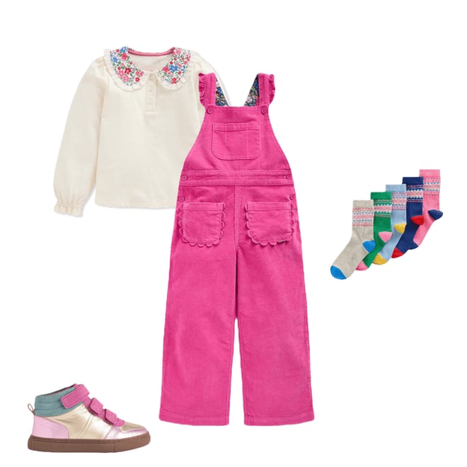 Frill Overalls-Raspberry Pink | Boden USA