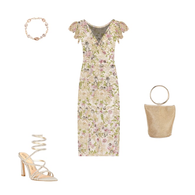 Mac Duggal Sequin Embroidered Surplice V-Neck Flutter Cap Sleeve Midi  Sheath Dress | Dillard's
