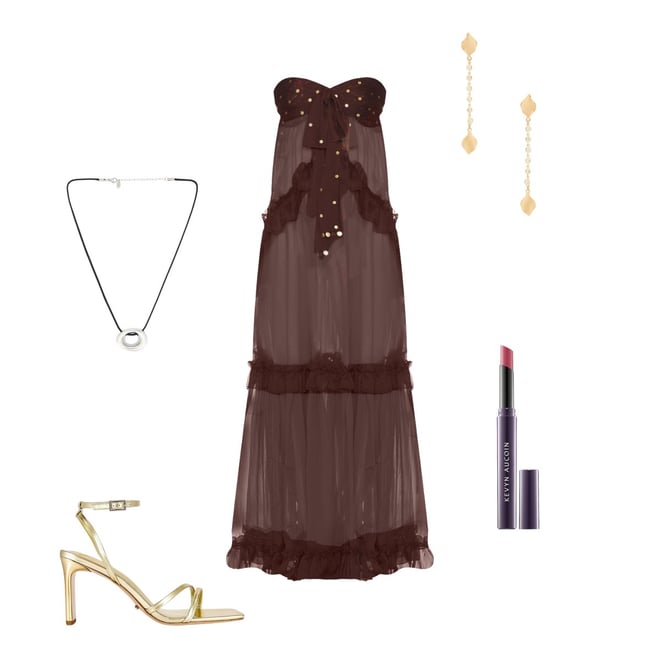 staud romy dress brown Navy Romy Dress main image 1