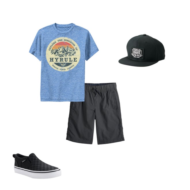 Boys 8 20 The Legend Of Zelda Explore The Kingdom Of Hyrule Distressed Portrait Performance Graphic Tee - man shorts with checkered vans roblox
