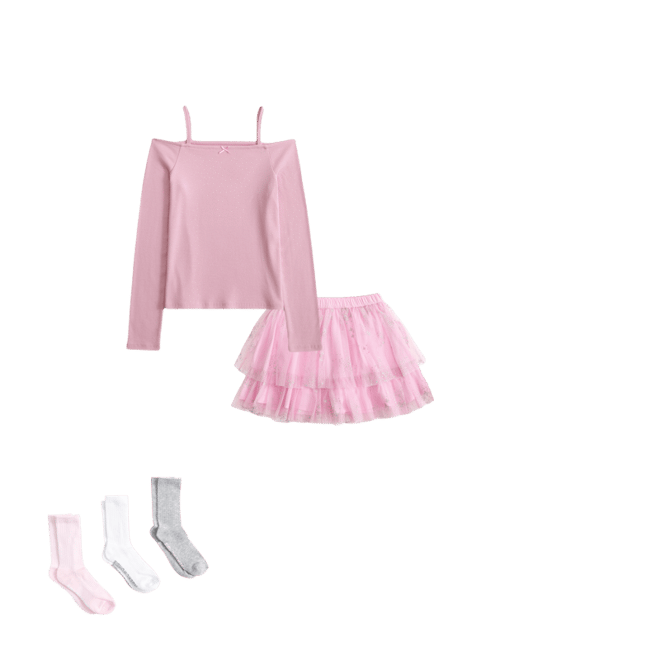 sparkle tiered ruffle skort