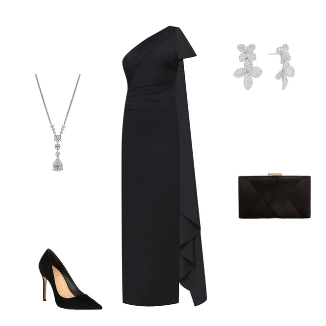 Xscape One Shoulder Chiffon Drape Dress | Dillard's