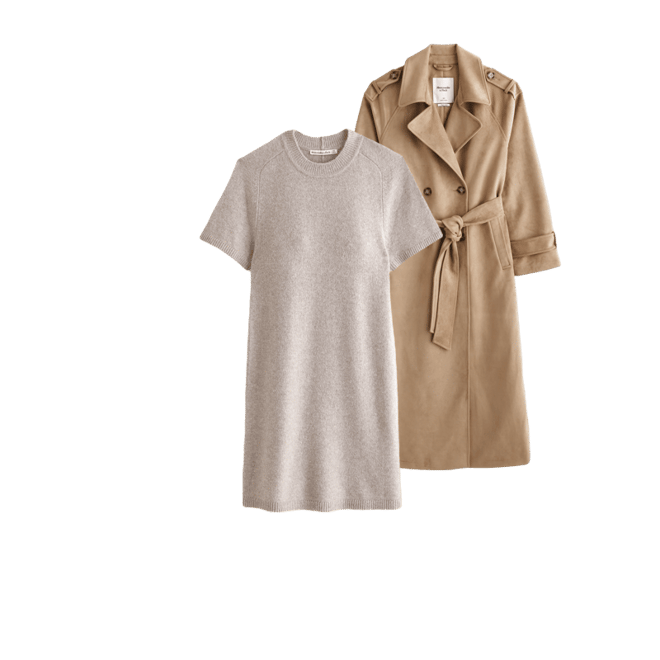 Faux Suede Trench Coat