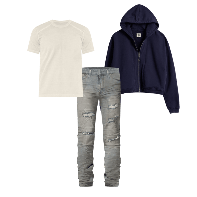 X607 Painted Skinny Denim - Blue | mnml | shop now
