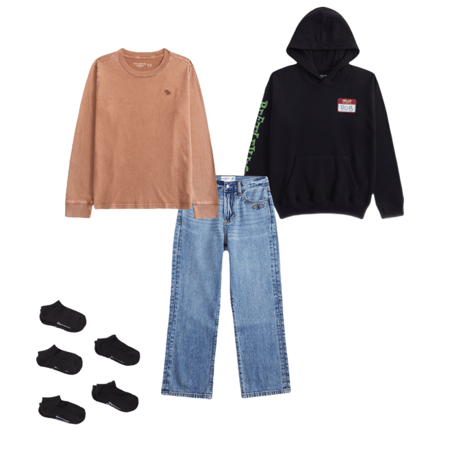 washed essential long-sleeve icon crew tee