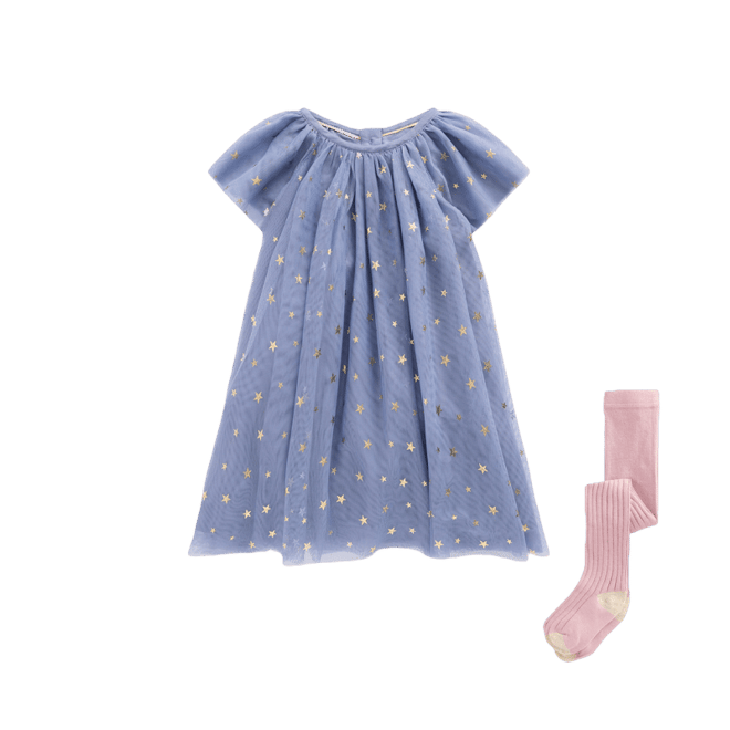 mini boden star dress Mini Boden Girls Holiday/Christmas Dress long sleeve With Gold Stars 3-4  Year
