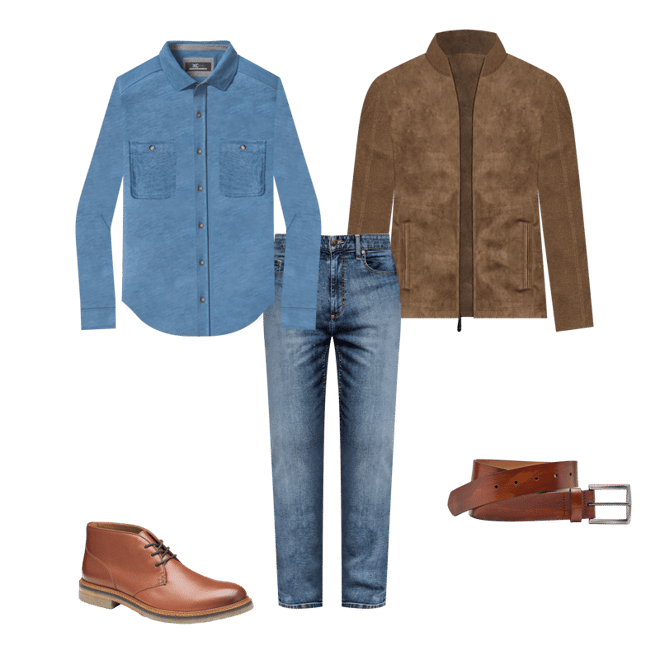 Men's Faux-Suede Full-Zip | Johnston & Murphy