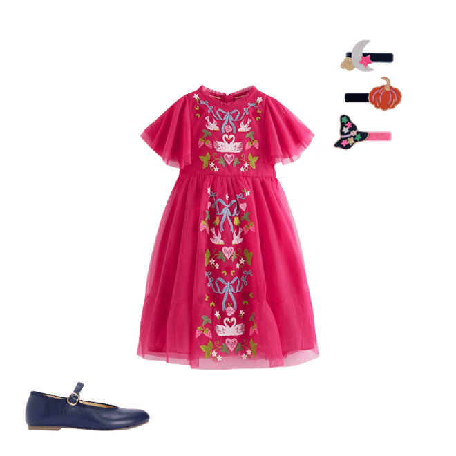 embroidered dress outfit Floral Tulle Light Blue Embroidered Dress main image 0