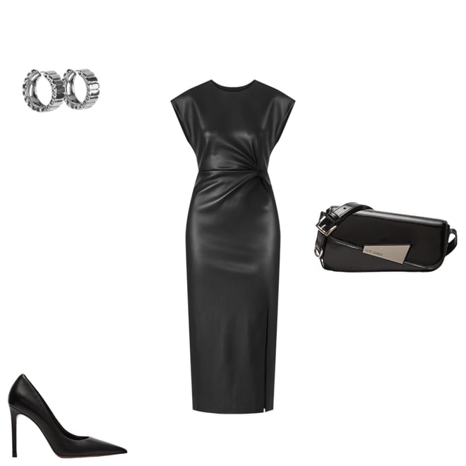 THRIVE Black Leather Stiletto Pump | Women's Designer Heels