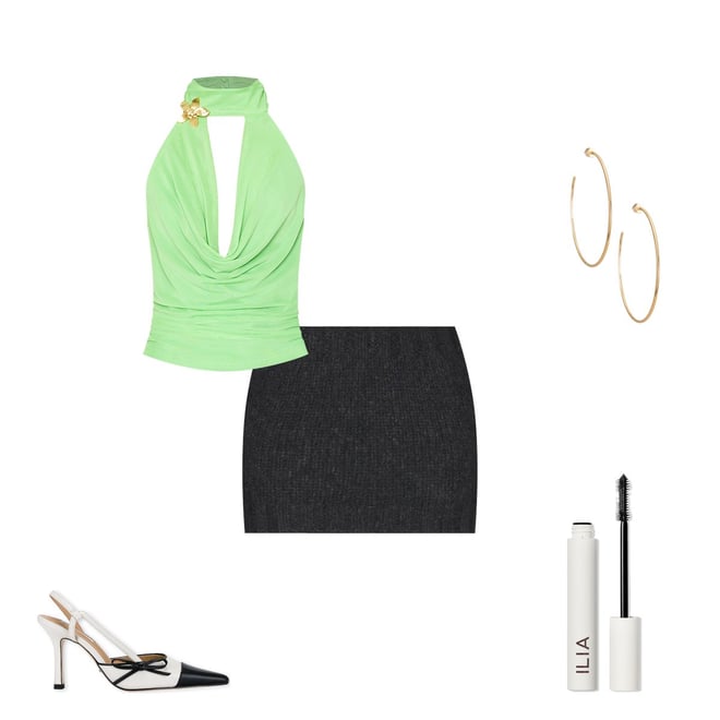 Helsa Annabelle Knit Skirt in Dark Heather Grey | REVOLVE