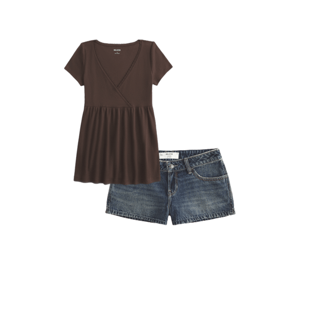 Low-Rise Dark Wash Denim Mini Shorts