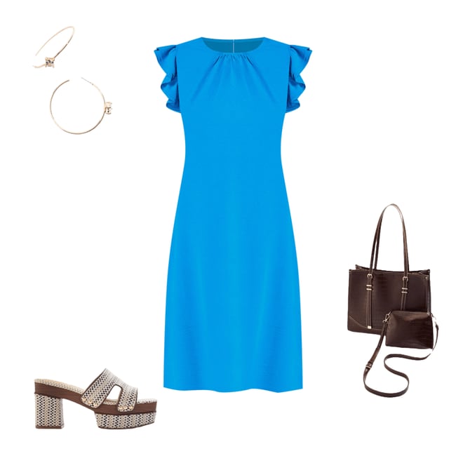  Cato Fashions | Cato Tiered Ruffled Sleeve Dress