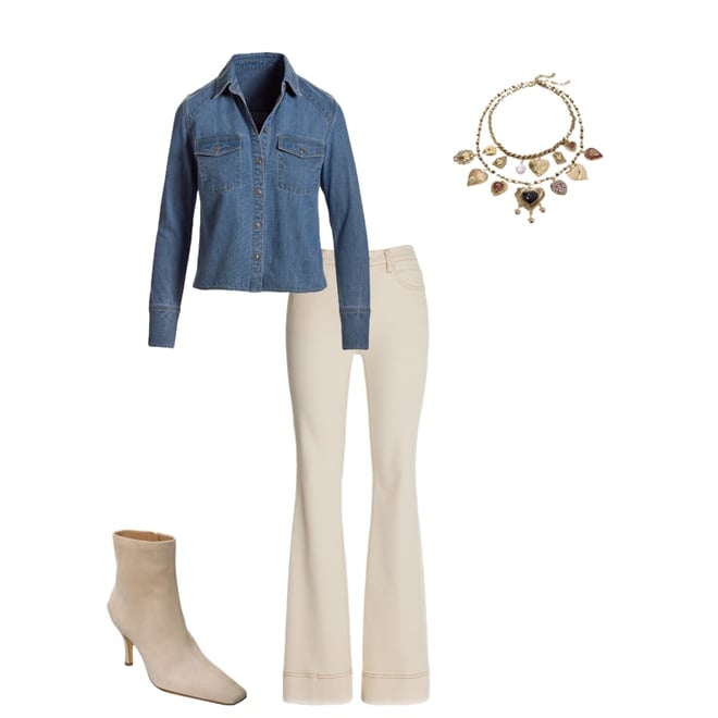 Denim Meet-Me-At-The-Waist Shirt Light Wash