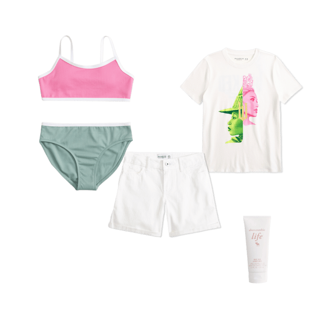 two-piece contrast swimsuit