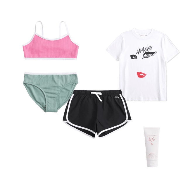 two-piece contrast swimsuit