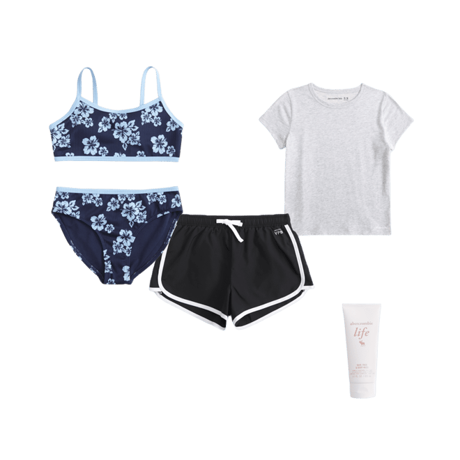 two-piece contrast swimsuit