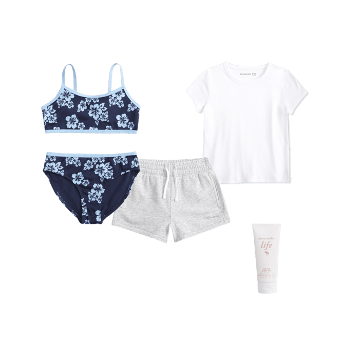 two-piece contrast swimsuit