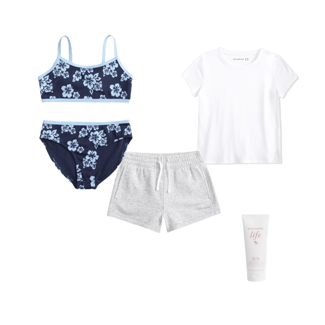 two-piece contrast swimsuit