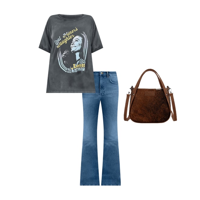 Women's Wrangler Retro® Loretta Lynn Oversized Band Tee in Jet Black