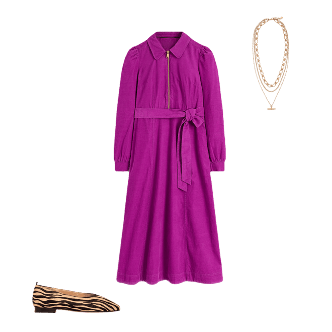 Adelaide Zip Cord Midi Dress-Regal Purple | Boden USA