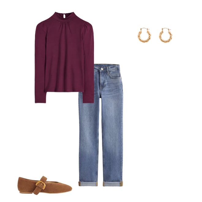 トップス DUELLING CHERRIES FITTED JERSEY TOP Fine Stretch Jersey Knit Asymmetrical Top | EILEEN FISHER