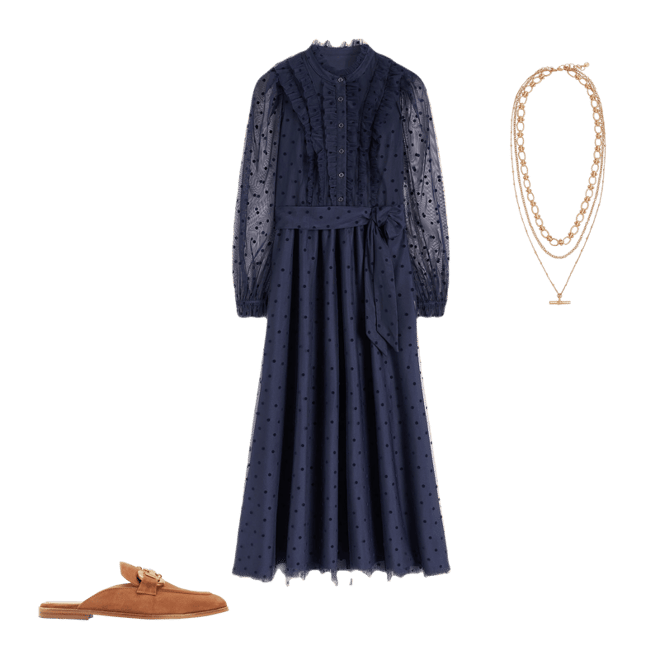 Tulle Ruffle Maxi Dress-Navy | Boden USA