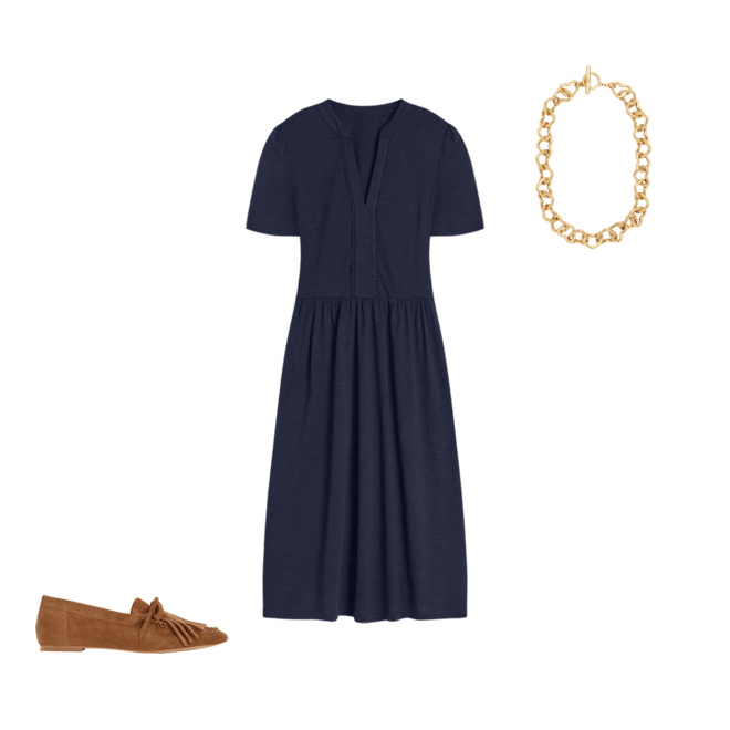 Naomi Short Jersey Dress-Navy | Boden USA