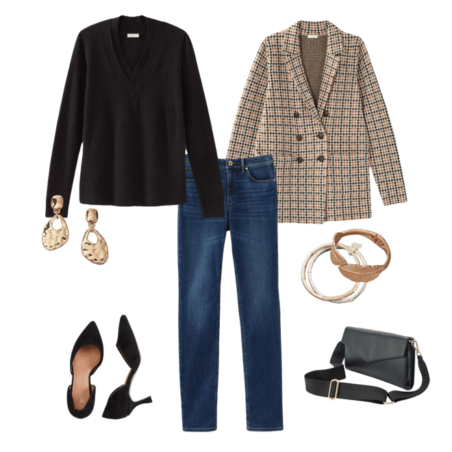 Lumignon original ♡ Houndstooth fur knit HOUNDSTOOTH JACQUARD-KNIT SWEATER BLAZER | JJill
