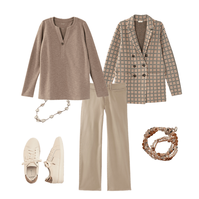 HOUNDSTOOTH JACQUARD-KNIT SWEATER BLAZER | JJill