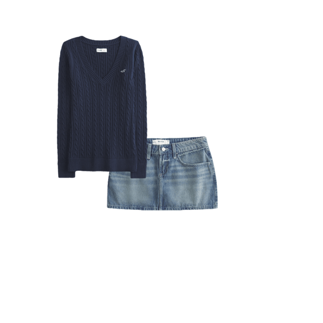 Cable-Knit Icon V-Neck Sweater